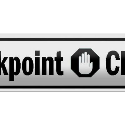 Blechschild Straßenschild 46x10cm Checkpoint Charlie Berlin Dekoration