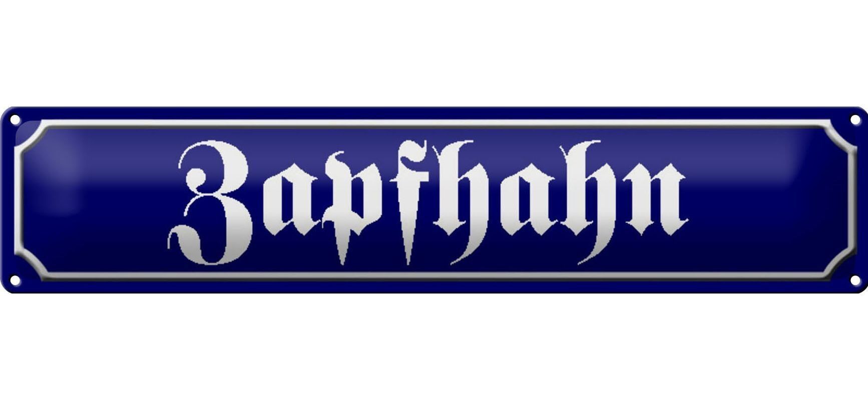 Blechschild Straßenschild 46x10cm Zapfhahn Kneipe Bar Bier Dekoration