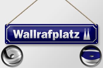 Plaque de rue en tôle 46x10cm, décoration Wallrafplatz Cologne 2