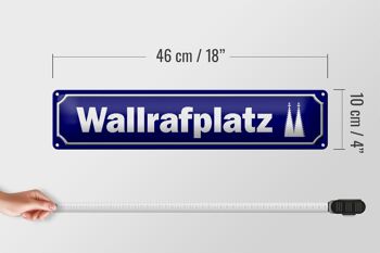 Plaque de rue en tôle 46x10cm, décoration Wallrafplatz Cologne 5