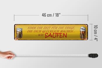 Panneau en étain disant 46x10cm, la bière prend du temps pour boire, décoration 5