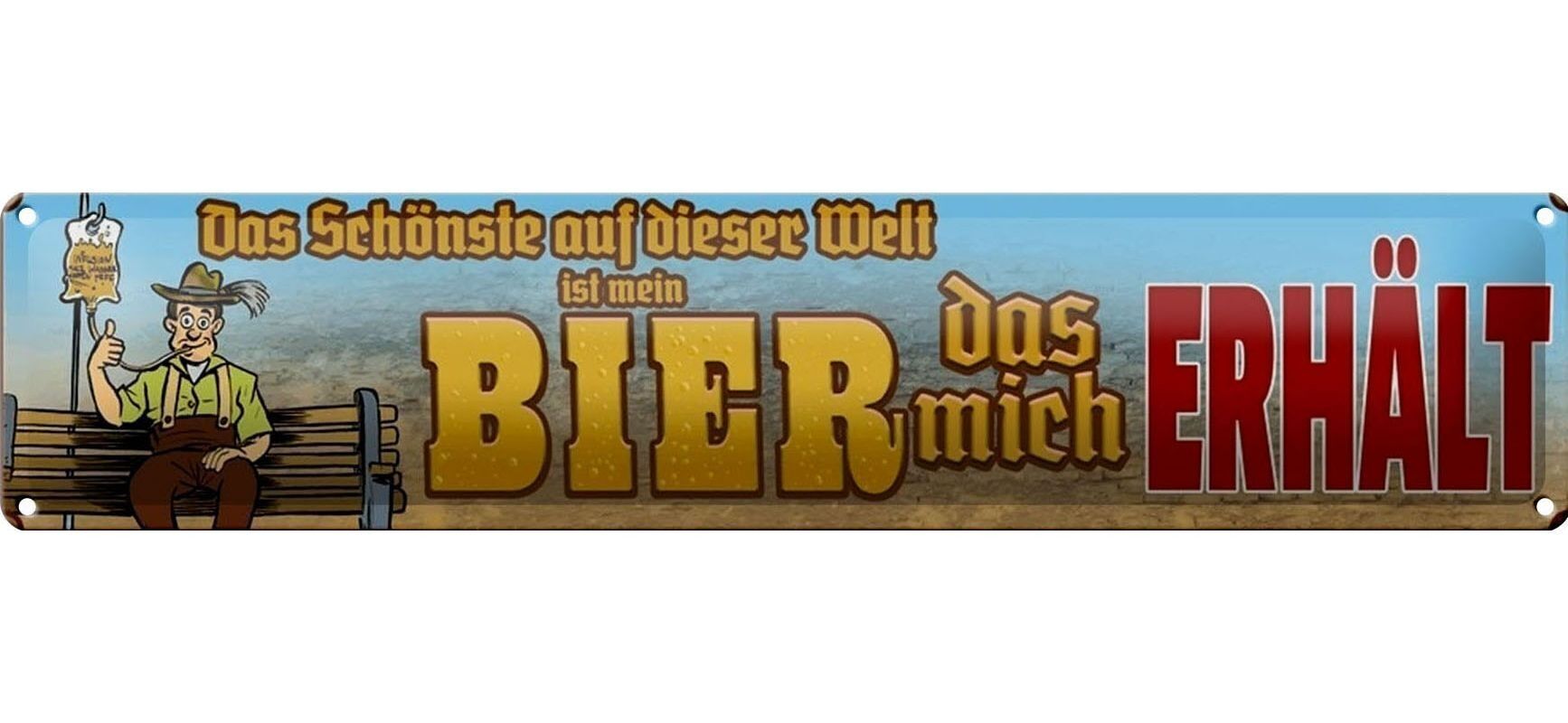 Targa in metallo con scritta 46x10 cm la cosa più bella di questo mondo è la decorazione della mia birra