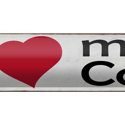 Blechschild Spruch 46x10cm i love my Cat Herz Katze Dekoration