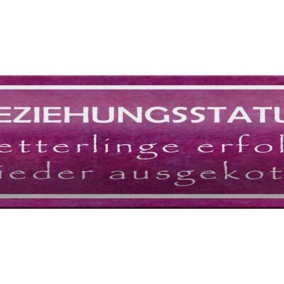 Blechschild Spruch 46x10cm Beziehungsstatus Schmetterlinge Dekoration