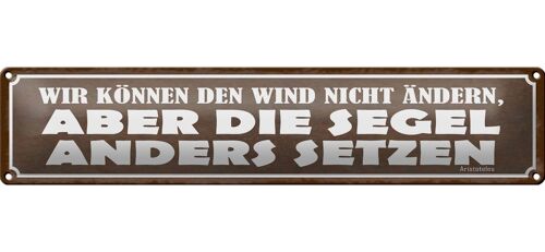 Blechschild Spruch 46x10cm wir können den Wind nicht ändern Dekoration