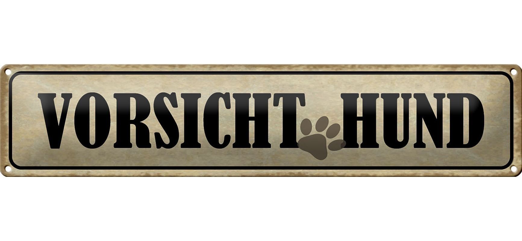 Targa in metallo con avviso, 46 ​​x 10 cm, decorazione regalo per cani