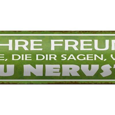 Blechschild Spruch 46x10cm wahre Freunde sagen du nervst Dekoration