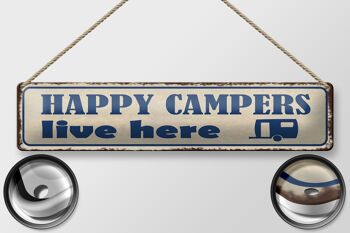 Panneau en étain disant 46x10cm, les campeurs heureux vivent ici, décoration de camping 2