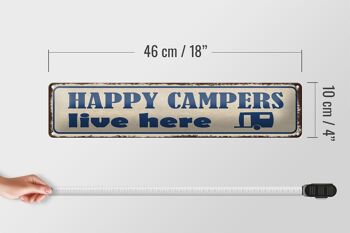 Panneau en étain disant 46x10cm, les campeurs heureux vivent ici, décoration de camping 5