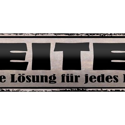 Blechschild Spruch 46x10cm Reiten Lösung für jedes Problem Dekoration