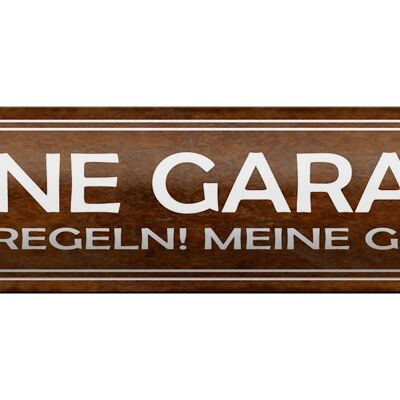 Blechschild Spruch 46x10cm meine Garage Regeln Gesetze Dekoration