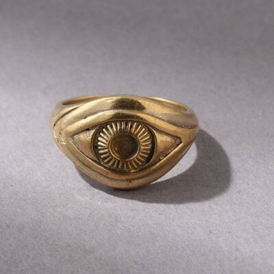 Talismán anillo de protección contra el mal de ojo en oro