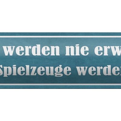 Blechschild Spruch 46x10cm Männer nie erwachsen Spielzeuge Dekoration