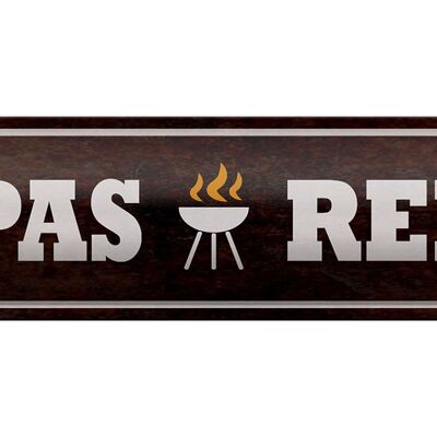 Blechschild Spruch 46x10cm Papas Reich Grill Dekoration