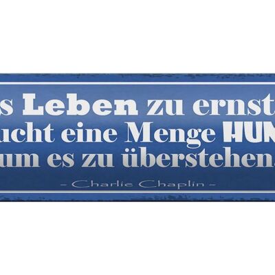 Tin sign saying 46x10cm who lives too seriously humor decoration