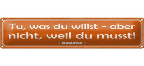 Blechschild Spruch 46x10cm tue was du willst aber nicht Dekoration