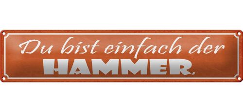 Blechschild Spruch 46x10cm du bist einfach der Hammer Dekoration