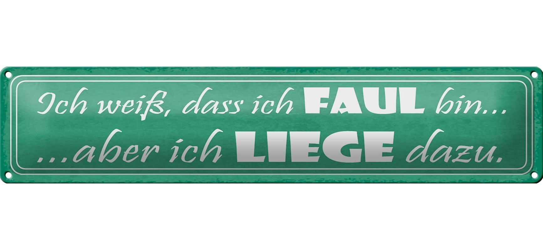 Targa in metallo con scritta 46x10 cm Lo so, sono pigro... ma sono d'accordo