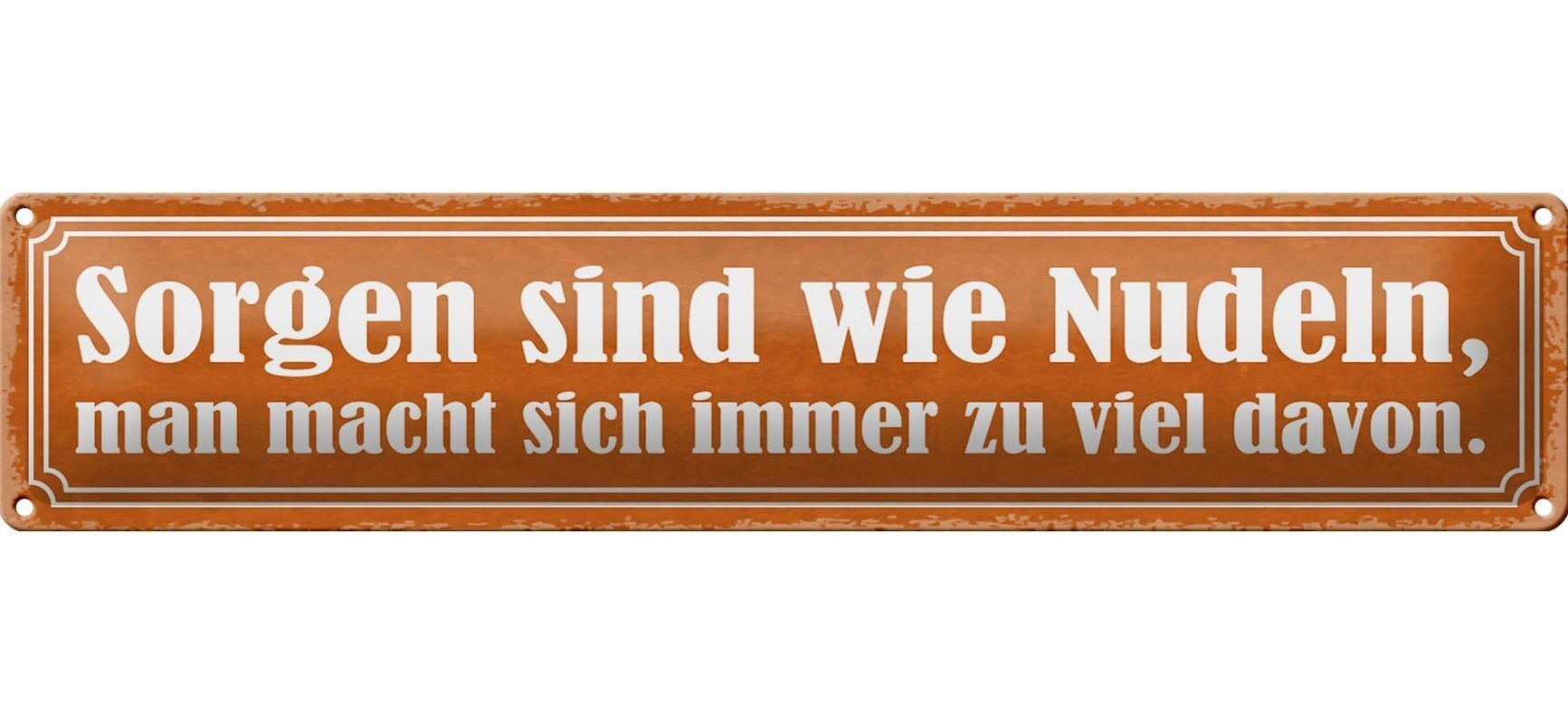 Targa in metallo con scritta 46x10 cm Le preoccupazioni sono come la pasta che fai decorazione