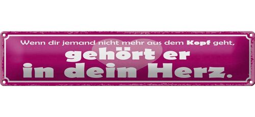 Blechschild Spruch 46x10cm wenn jemand nicht mehr aus Kopf Dekoration