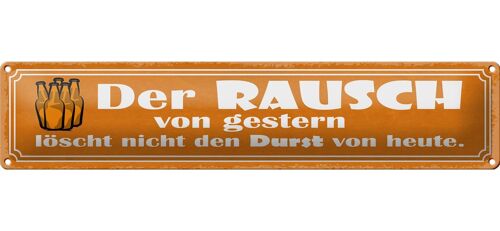Blechschild Spruch 46x10cm der Rausch gestern löscht nicht Dekoration