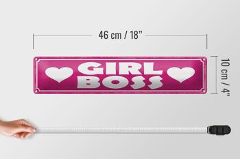Signe en étain note 46x10cm, Girl Boss, cœur rose, décoration cadeau 5