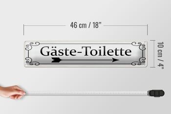 Signe en étain note 46x10cm toilettes invités décoration flèche droite 5