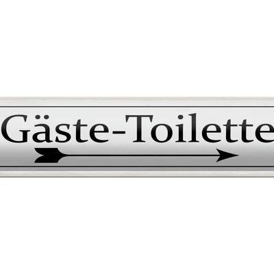 Blechschild Hinweis 46x10cm Gäste-Toilette rechts Pfeil Dekoration