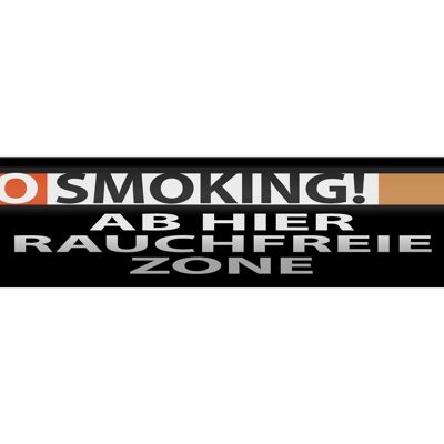 Cartel de chapa Aviso 46x10cm Prohibido fumar Decoración zona libre de humo