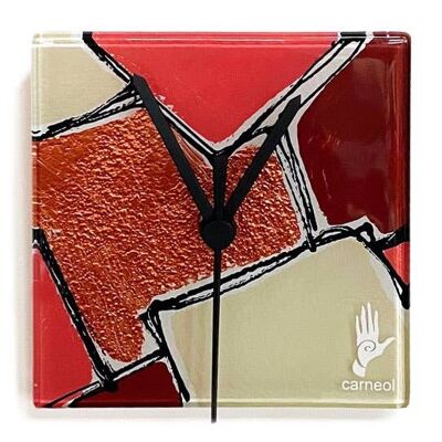 Orologio da parete Patchwork Salmone-Bronzo 13x13 cm