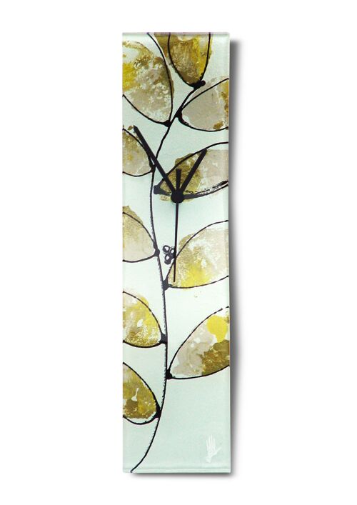 Leaf For Gold-Yellow Wall Clock 10X41 Cm