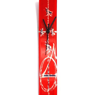 Reloj de pared Geometry de cristal rojo 6X41 Cm