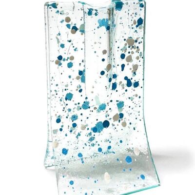 Piccolo vaso Spotty 8X13 cm in azzurro e bianco