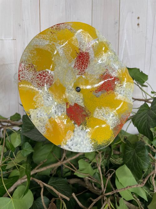Large Glass Flower To Outdoor Yellow-Red-White