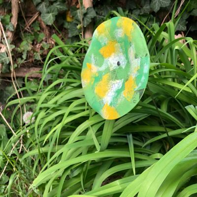 Glass Flower To Outdoor Yellow-Green-White