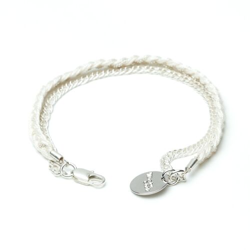 Bracelet Billy Argent Ivoire Tressé