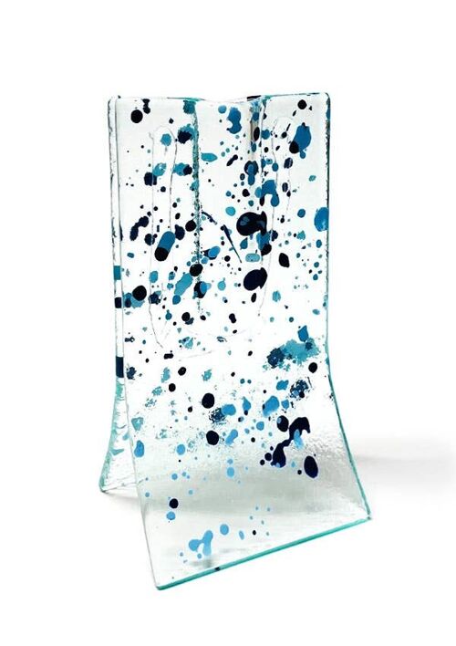 Small 8X13 Cm Spotty Vase In Transparent-Light Blue-Dark