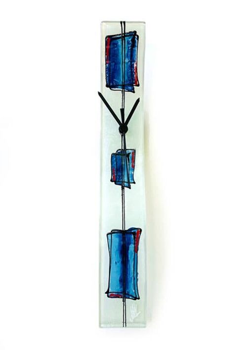 Cubie White-Blue Glass Wall Clock 6X41 Cm