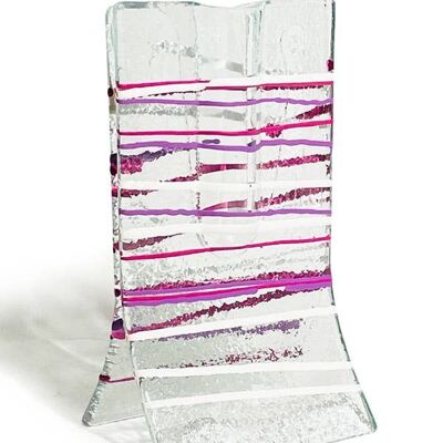 Vaso Piccolo 8X13 Cm A Righe Fuscia-Viola-Bianco