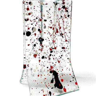 Vaso piccolo Spotty 8X13 cm in rosso-bianco-nero