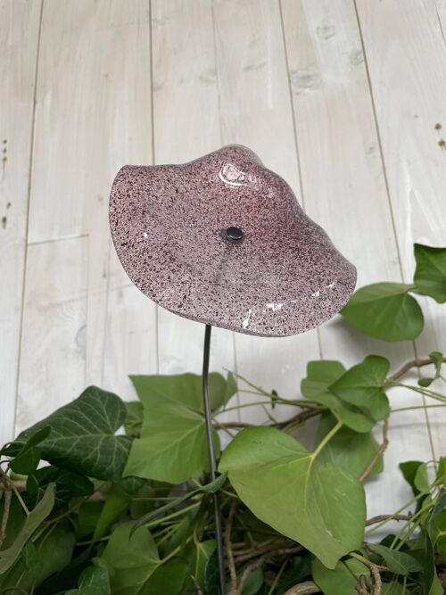 Glass Flower For Outdoor Use In Transparent Fuscia-Pink