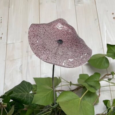 Glass Flower For Outdoor Use In Transparent Fuscia-Pink