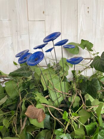 Fleur en verre pour usage intérieur en bleu foncé, bleu clair 4