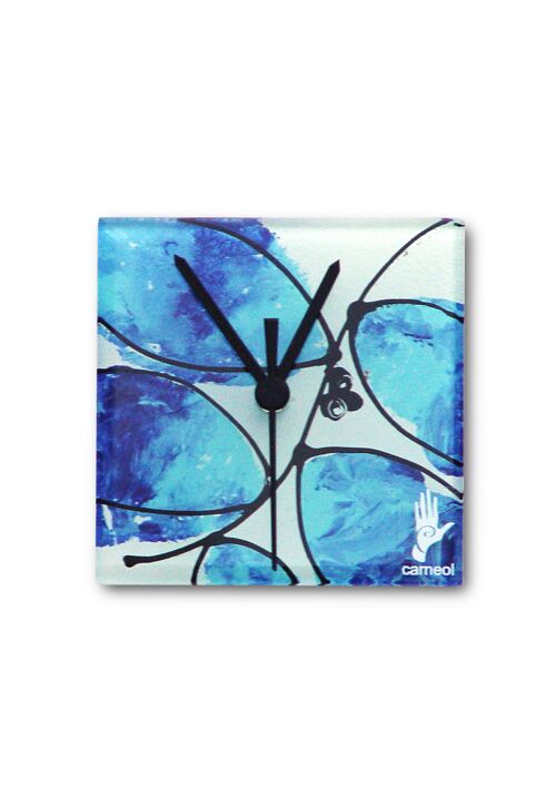 Leaf For Light Blue-Dark Blue Wall Clock 13X13 Cm