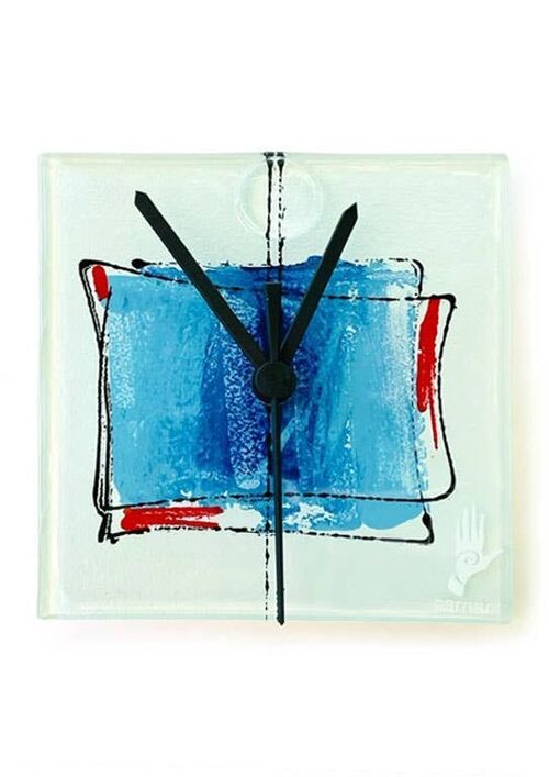 Cubie White-Blue Wall Clock 13X13 Cm