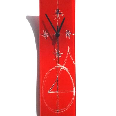 Geometry Red Wall Clock 10X41 Cm