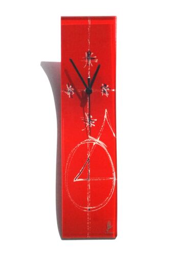 Horloge murale rouge géométrie 10X41 Cm