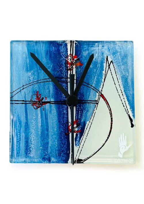 Geometry Blue Wall Clock 13X13 Cm