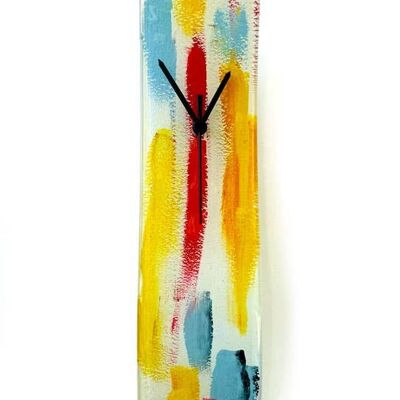 Amasonas Yellow-Blue Glass Wall Clock 10X41 Cm