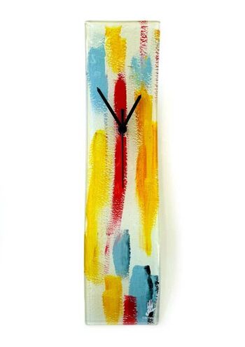 Amasonas horloge murale en verre jaune-bleu 10X41 Cm 1